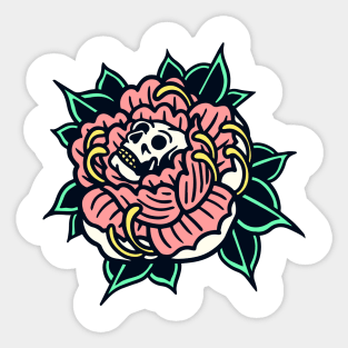 Skull Peony Sticker